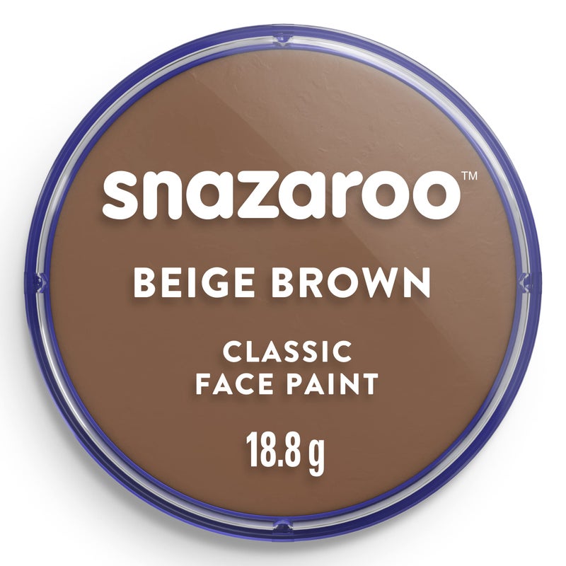 Snazaroo طلاء وجه وجسم سنزارو الكلاسيكي، 18.8 جرام (0.66 أونصة) وعاء، بني بيج - Image 1